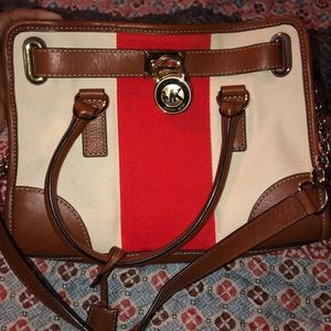 Medium size Michael Kors bag, leather and cloth